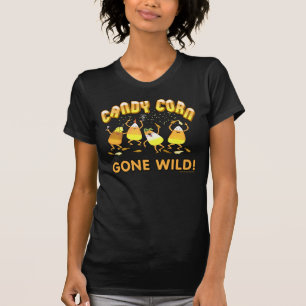 Halloween Candy Corn Black T-Shirt. T-Shirt
