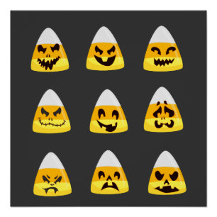 Halloween Candy Corn Bling Shirt Candy Corn Face Poster