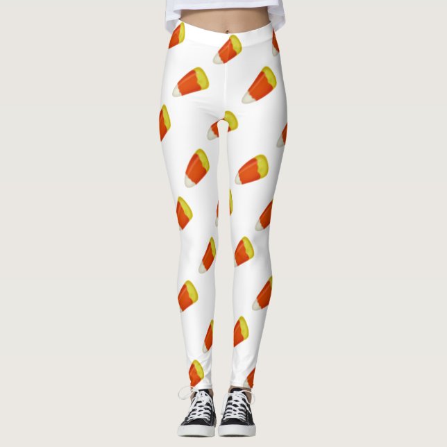 halloween candy corn candies leggings (Front)