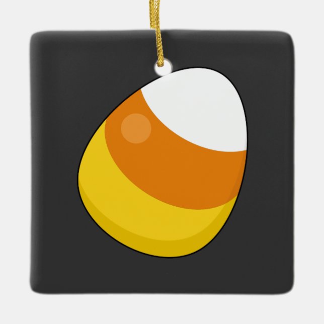 Halloween Candy Corn Ceramic Ornament (Front)