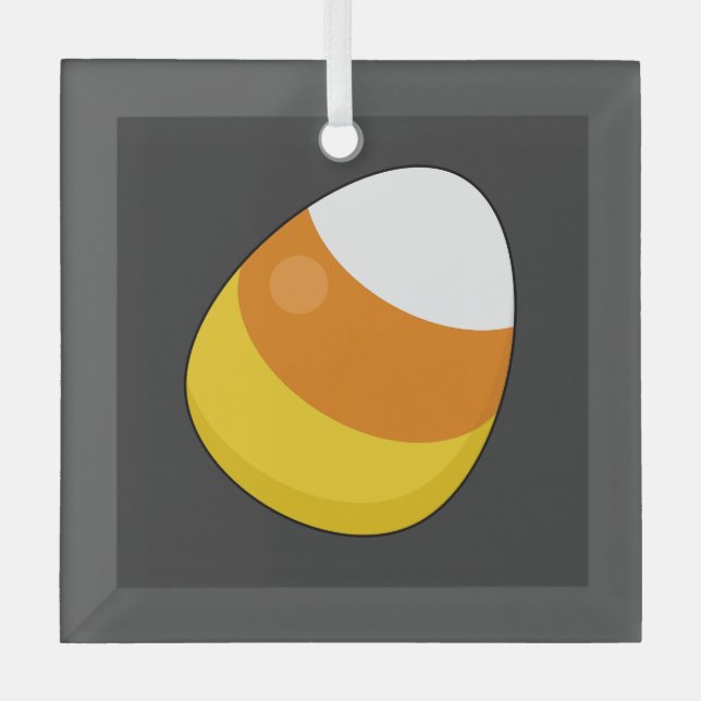 Halloween Candy Corn Glass Tree Decoration (Front)
