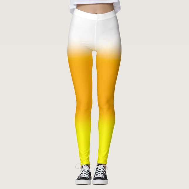 Halloween Candy Corn Gradient Leggings (Front)