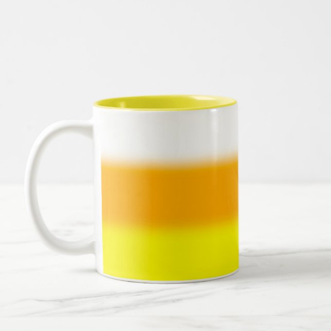 Halloween Candy Corn Gradient Two-Tone Coffee Mug (Left)
