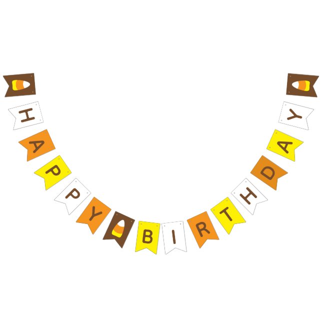 Halloween Candy Corn Happy Birthday bunting banner (All)