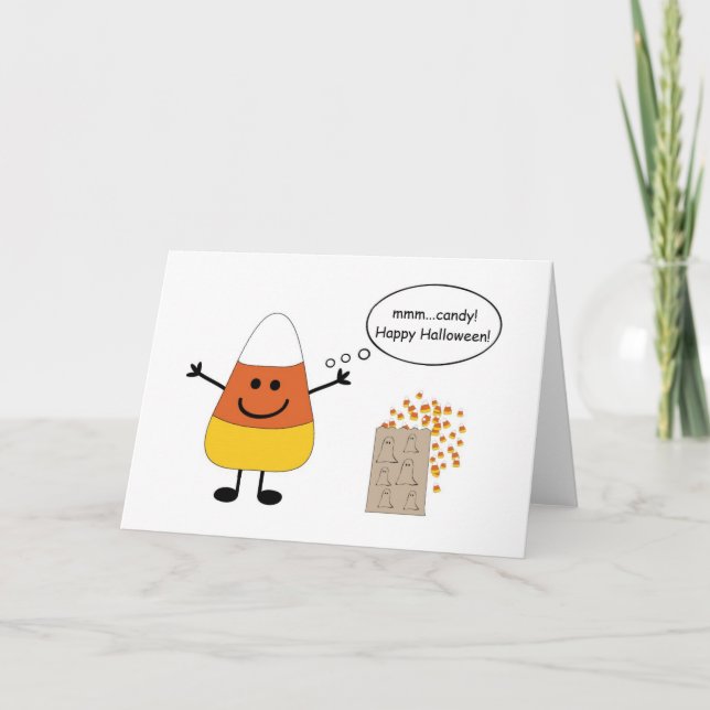 Halloween Candy Corn Man Card (Front)