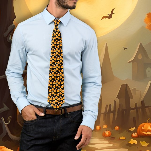 Halloween Candy Corn Pattern Novelty Tie (Creator Uploaded)
