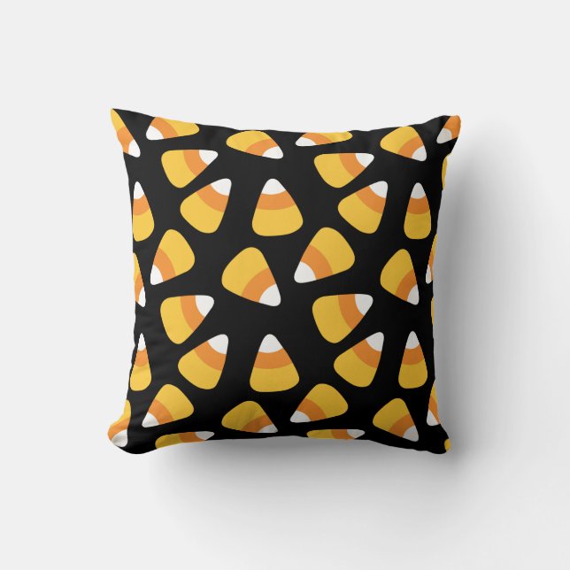 Halloween Candy Corn Pattern Pillow (Front)