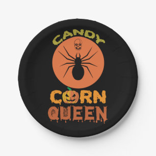 Halloween Candy Corn Queen Birthday Paper Plate