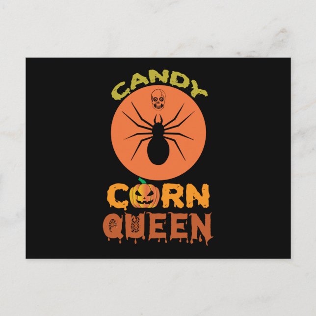 Halloween Candy Corn Queen Birthday Postcard (Front)