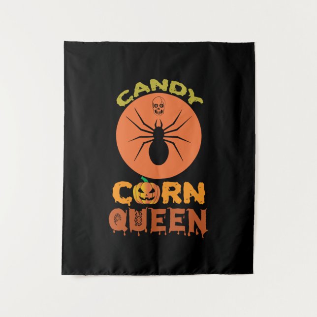 Halloween Candy Corn Queen Birthday Tapestry (Front)