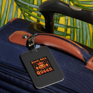 Halloween Candy Corn Queen Retro Vector Design Luggage Tag