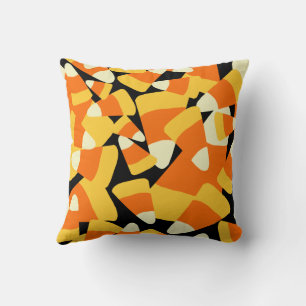 Halloween Candy Corn Seamless Pattern Cushion