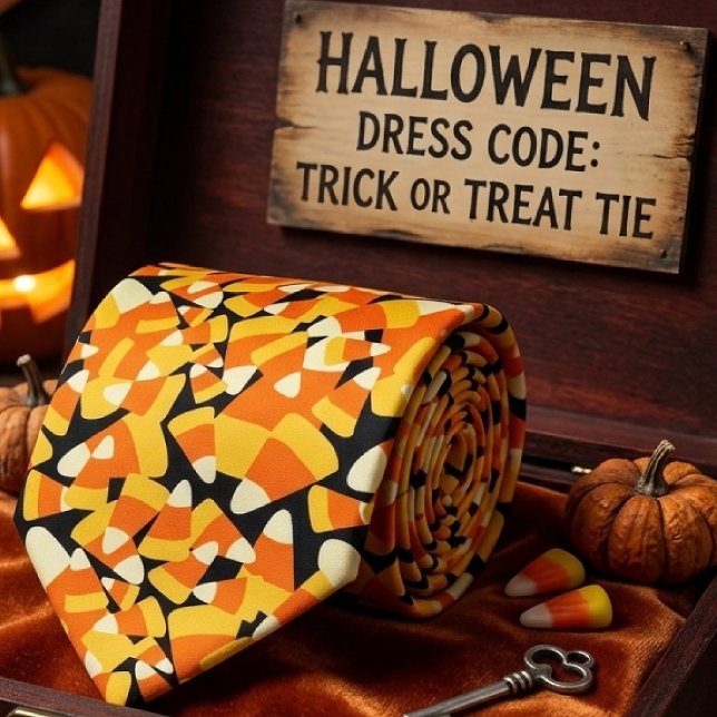 Halloween Candy Corn Seamless Pattern Tie (Creator Uploaded)