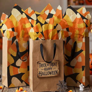 Halloween Candy Corn Seamless Pattern Tissue Paper