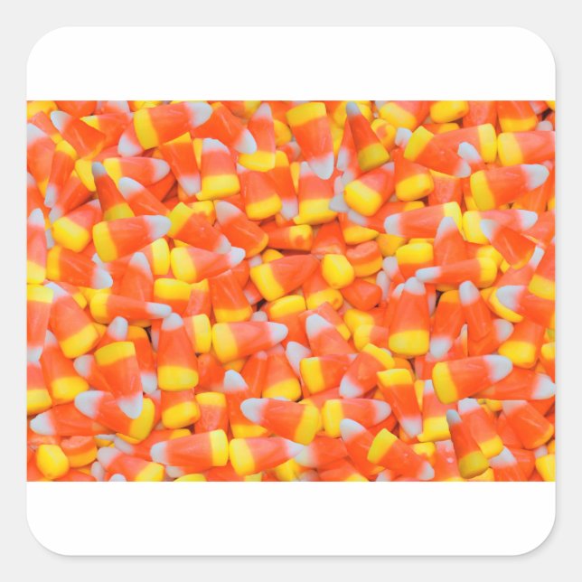 halloween candy corn square sticker (Front)