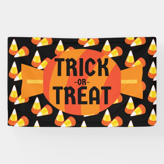 Halloween Candy Corn Trick Or Treat Banner (Horizontal)