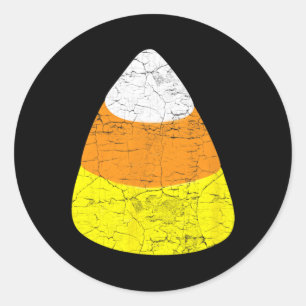 Halloween Candy Corn Vintage Illustration - Candy Classic Round Sticker