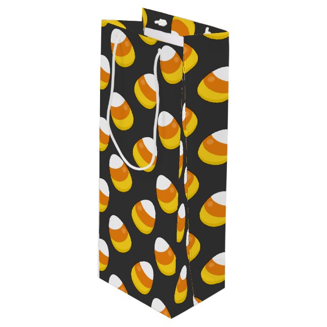 Halloween Candy Corn Wine Gift Bag (Front Angled)