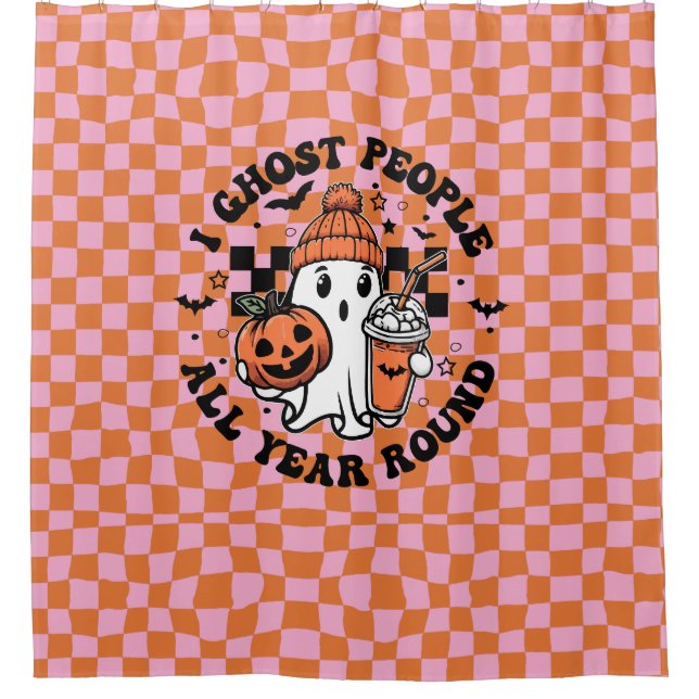 Halloween Candy Cute Ghost Funny Shower Curtain (Front)
