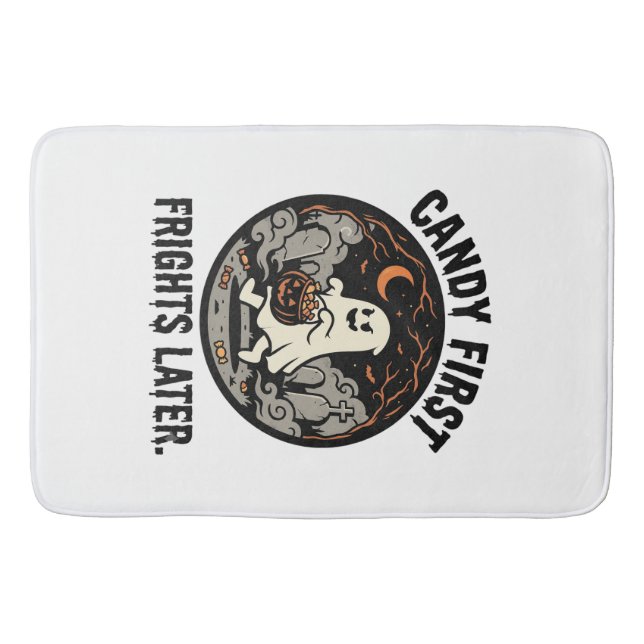 Halloween Candy Frights Night Bath Mat (Front)