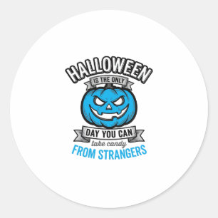 Halloween Candy From Strangers Vintage Pumpkin Des Classic Round Sticker