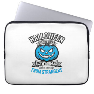 Halloween Candy From Strangers Vintage Pumpkin Des Laptop Sleeve