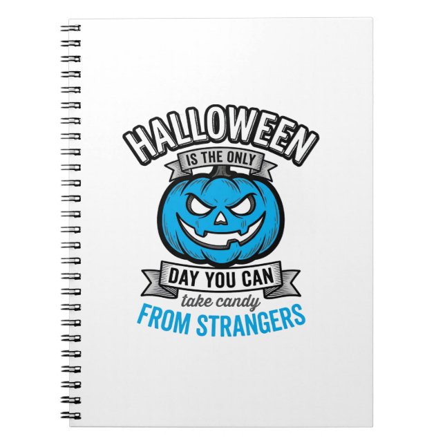Halloween Candy From Strangers Vintage Pumpkin Des Notebook (Front)