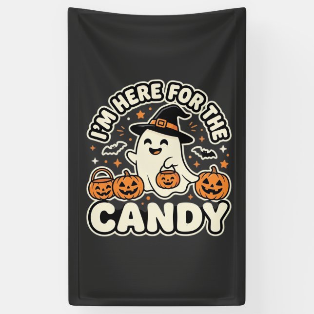 Halloween Candy Ghost Pumpkin Design Banner (Vertical)