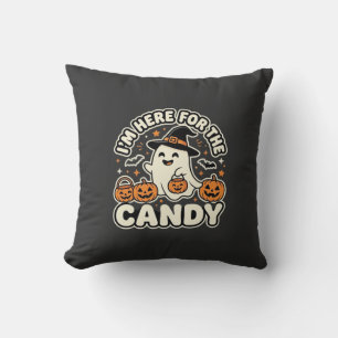 Halloween Candy Ghost Pumpkin Design Cushion