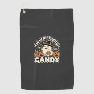 Halloween Candy Ghost Pumpkin Design Golf Towel