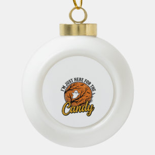 Halloween Candy Ghost Vintage Vector Design_1 Ceramic Ball Christmas Ornament
