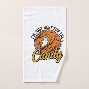 Halloween Candy Ghost Vintage Vector Design_1 Hand Towel