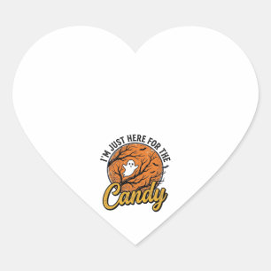Halloween Candy Ghost Vintage Vector Design_1 Heart Sticker