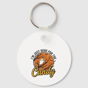 Halloween Candy Ghost Vintage Vector Design_1 Key Ring