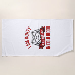 Halloween Candy Guilty Vintage Pumpkin Design_1 Beach Towel
