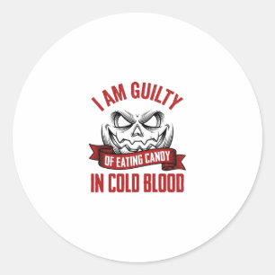 Halloween Candy Guilty Vintage Pumpkin Design_1 Classic Round Sticker