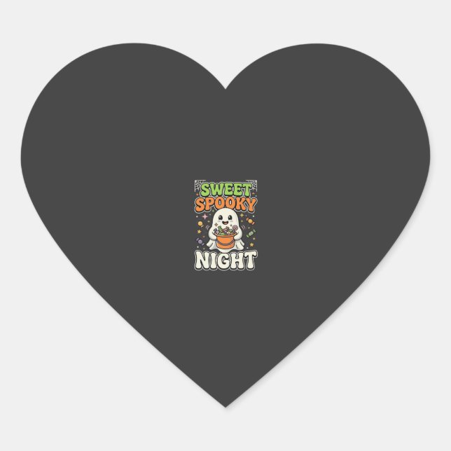 Halloween Candy Haunt Night Heart Sticker (Front)