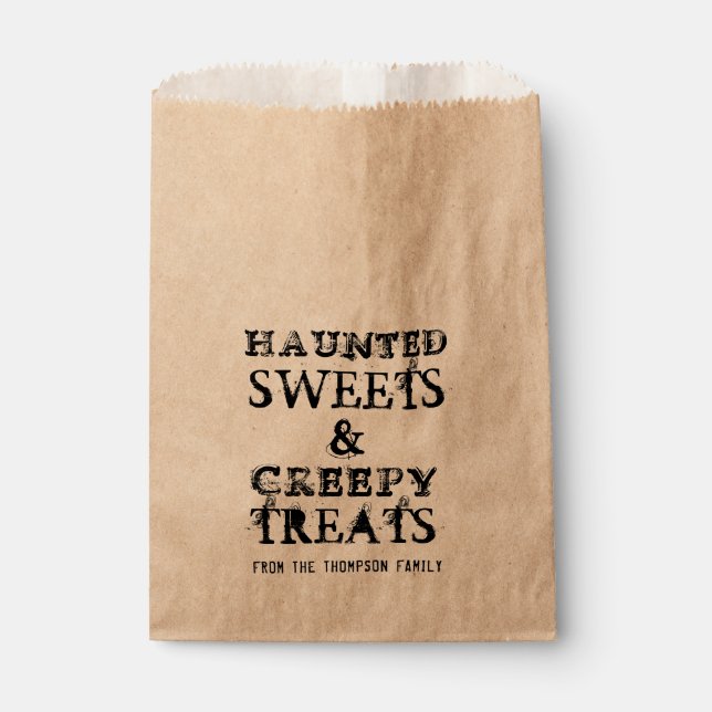 Halloween Candy Haunted Sweets Creepy Treats Goody Favour Bag (Front)