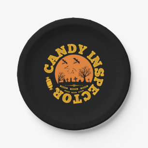 Halloween Candy Inspector Birthday Paper Plate