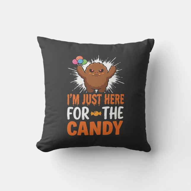 Halloween Candy Monster Quote Design Cushion (Front)