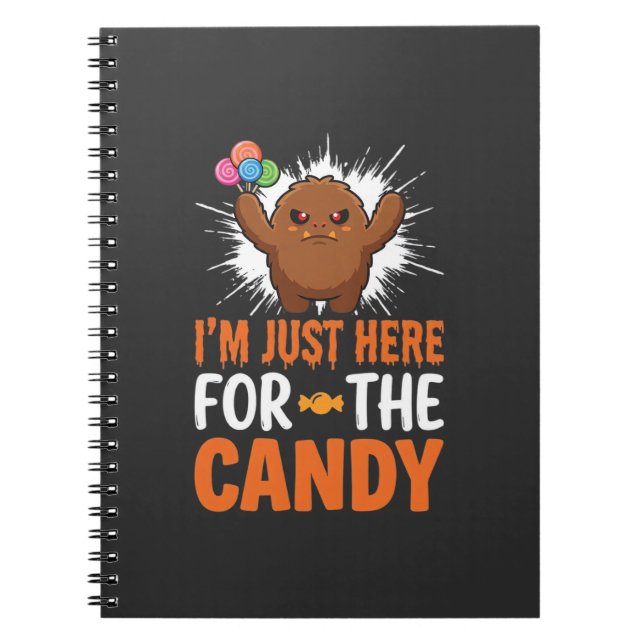 Halloween Candy Monster Quote Design Notebook (Front)