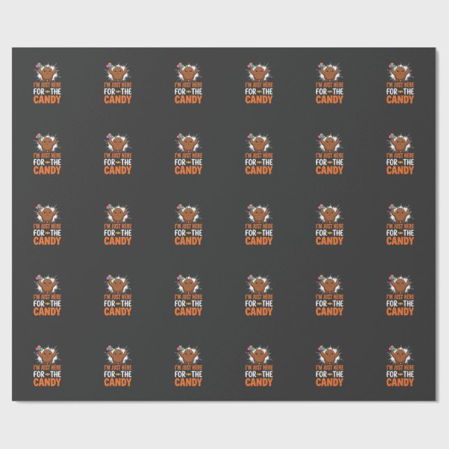 Halloween Candy Monster Quote Design Wrapping Paper (Flat)
