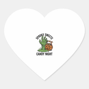 Halloween Candy Monster Vintage Spooky Treat Graph Heart Sticker