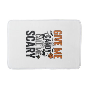 Halloween Candy or Call Me Scary Vintage Graphic_1 Bath Mat