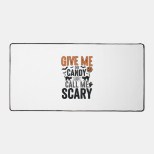 Halloween Candy or Call Me Scary Vintage Graphic_1 Desk Mat