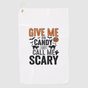 Halloween Candy or Call Me Scary Vintage Graphic_1 Golf Towel
