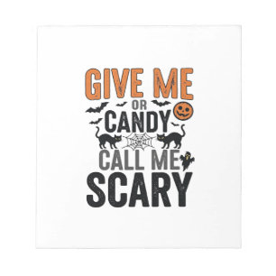 Halloween Candy or Call Me Scary Vintage Graphic_1 Notepad