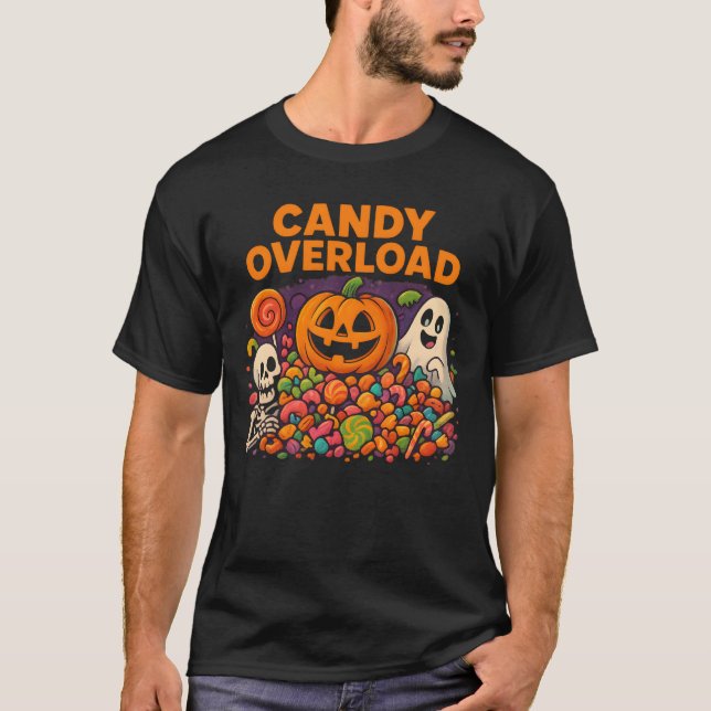 Halloween Candy Overload Cute Spooky Unisex Clothe T-Shirt (Front)