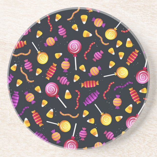 Halloween candy pattern coaster (Front)