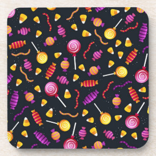 Halloween candy pattern coaster